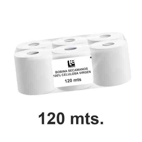 Rollo papel higiénico Industrial PASTA GIGANTE 2 CAPAS Diámetro canuto 60  mm pack de 6 unidades.