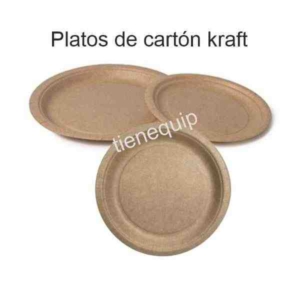 Platos Biodegradables de Cartón Kraft 18cm