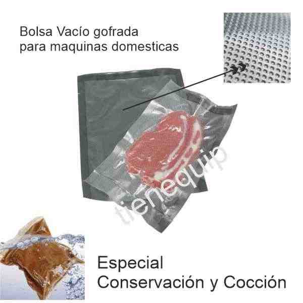 Bolsas de vacío de 130 micras 130x800mm (13x80cm); bolsa de Poliamida y  Polietileno